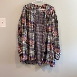 Free people oversized plaid button down